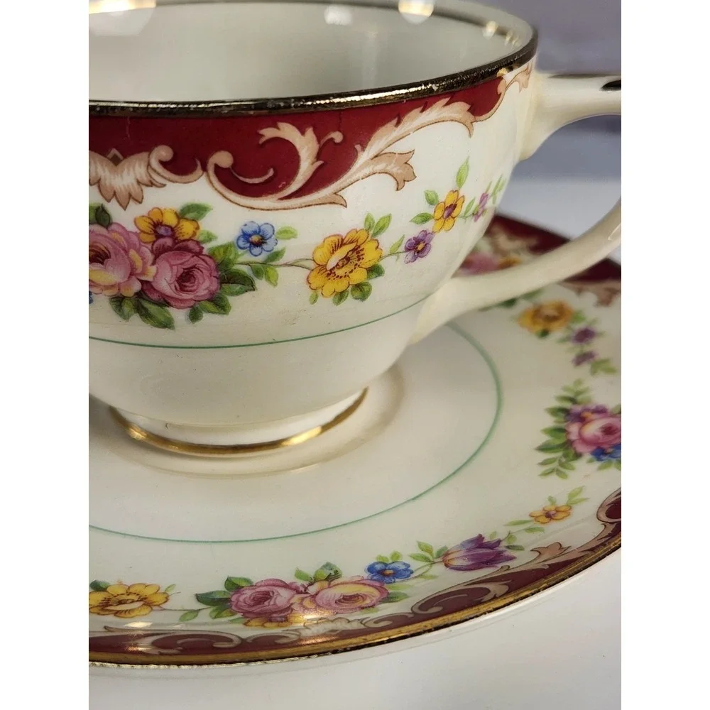Pope Gosser Bone China Teacup & Saucer Set
